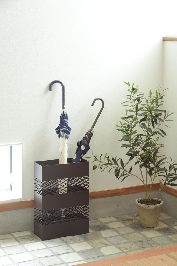 Azumaya-kk Umbrella Stand, Dark Brown, 28cm Wide x 12cm Deep x 41cm High, LFS-182DBR