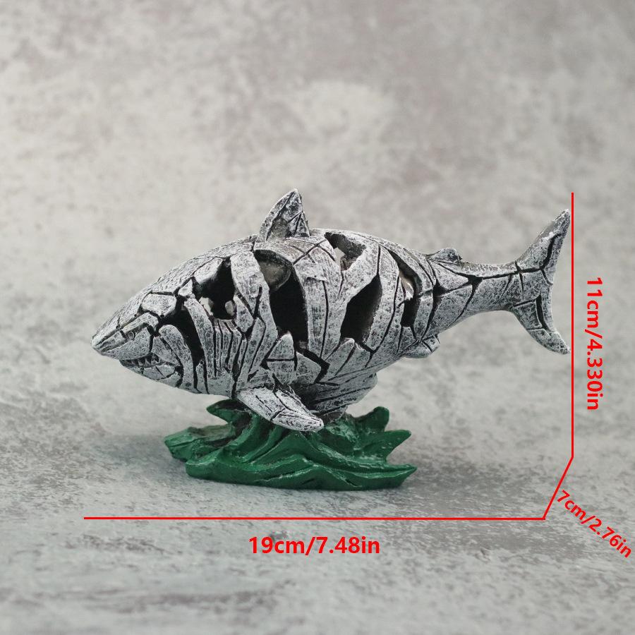 Lion Animal Statue AnimaI ScuIpture Shark Snake Lizard Owl Statue Resin Craft Decoration Taxidermy Home Decoration Accessories