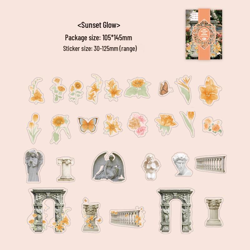 Mu Ran Ancient Roman Garden Journal Sticker Pack - DIY Retro Decorative Stickers