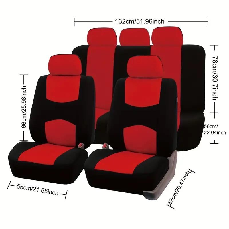 9Pcs Car Seat Covers Full Set Universal Breathable Fabric For Car Interior Accessories for Trucks and SUV