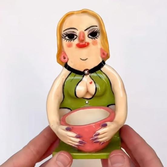 Miska na odstraňování bylinek 3-otvorová pryskyřice Sexy ženy Odstraňovač bylinek Kuchyňské bylinky Nástroj na odstraňování listů pro tymián bazalku rozmarýn