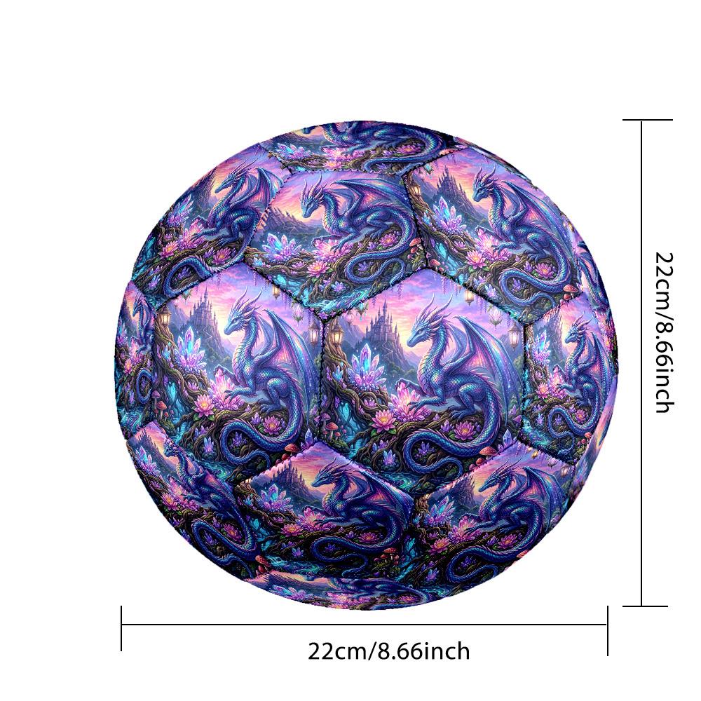 1pc Fantasy Dragon Garden Theme Soccer Ball Football, Size 5, Lightweight PVC, Durable Outdoor Training Soccer Ball, Gift m61453