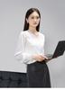 French style lace patchwork V-neck long sleeved shirt for women commuting