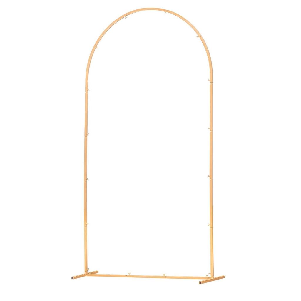 Arch Backdrop Stand, 2.2 x 1.2 m, Stable Structure, Easy Assembly, 1 Piece Gold Metal Arch Backdrop Stand for Wedding, Birthday Party, Graduation,