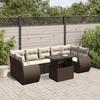 VidaXL Salon de jardin 8 pcs avec coussins marron résine tressée 3268413