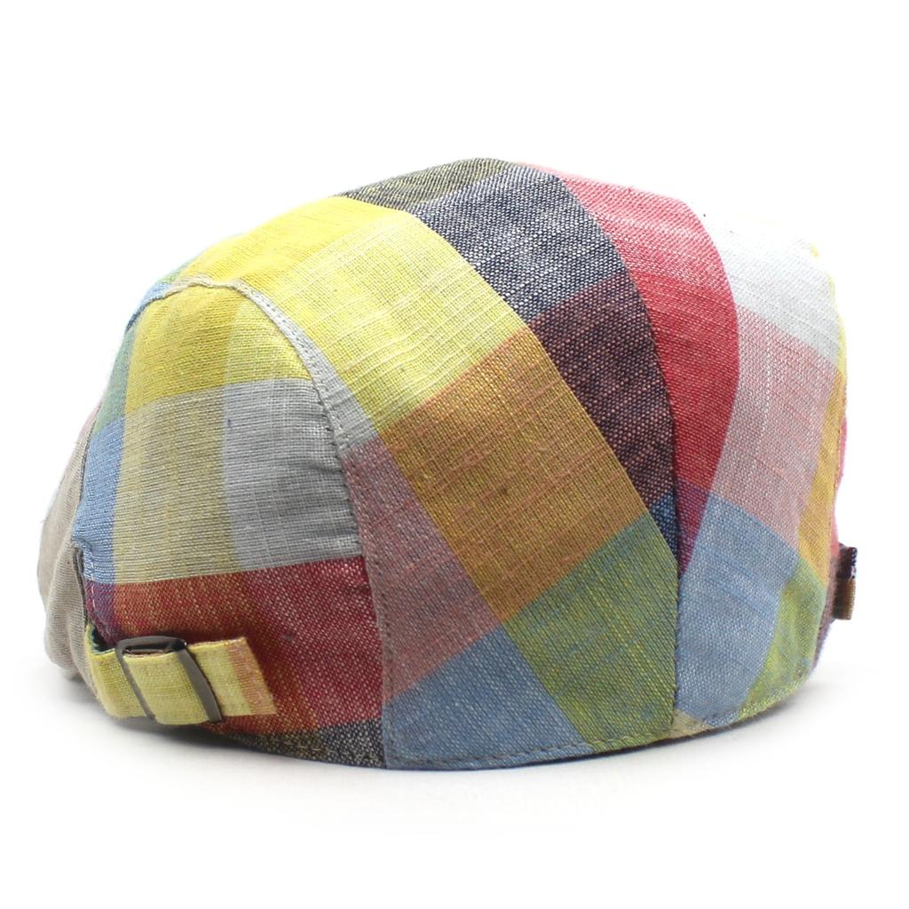 Thin Beret Men's and Women's Vintage Plaid Cap Adjustable Sun Hat Travel Mountaineering Hat Forward Hat