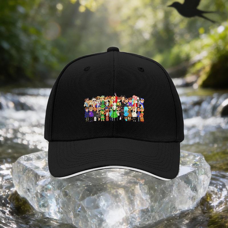 Game Anime Character Family Portrait Sandwich Baseball Cap, Unisex, Simple, Lightweight, Adjustable Outdoor Sun Hat, Ideal Gift