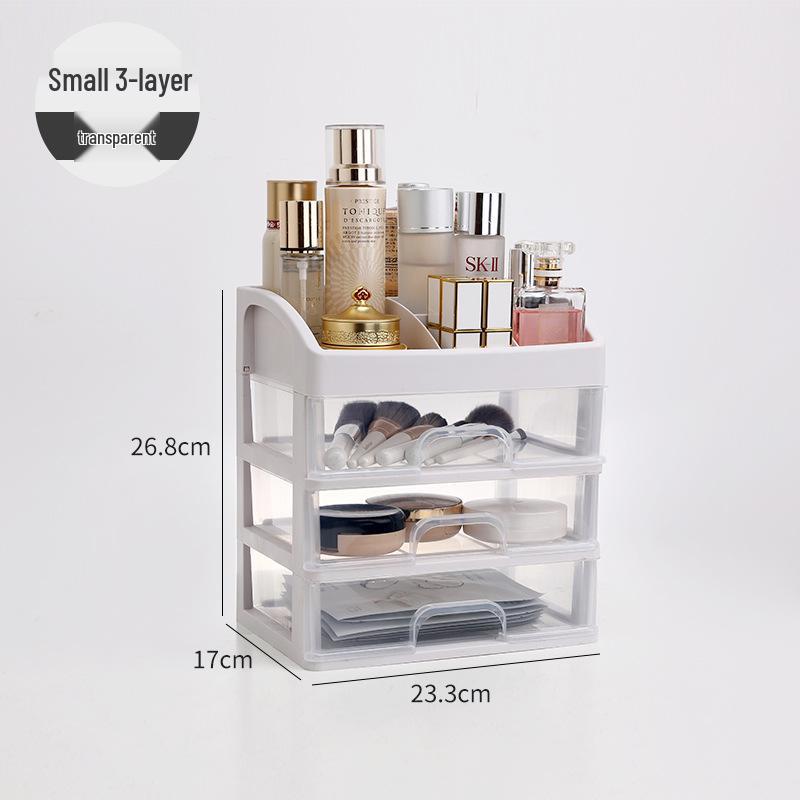 Large Capacity Desktop Cosmetic Storage Box with Drawers for Skincare and Lipstick