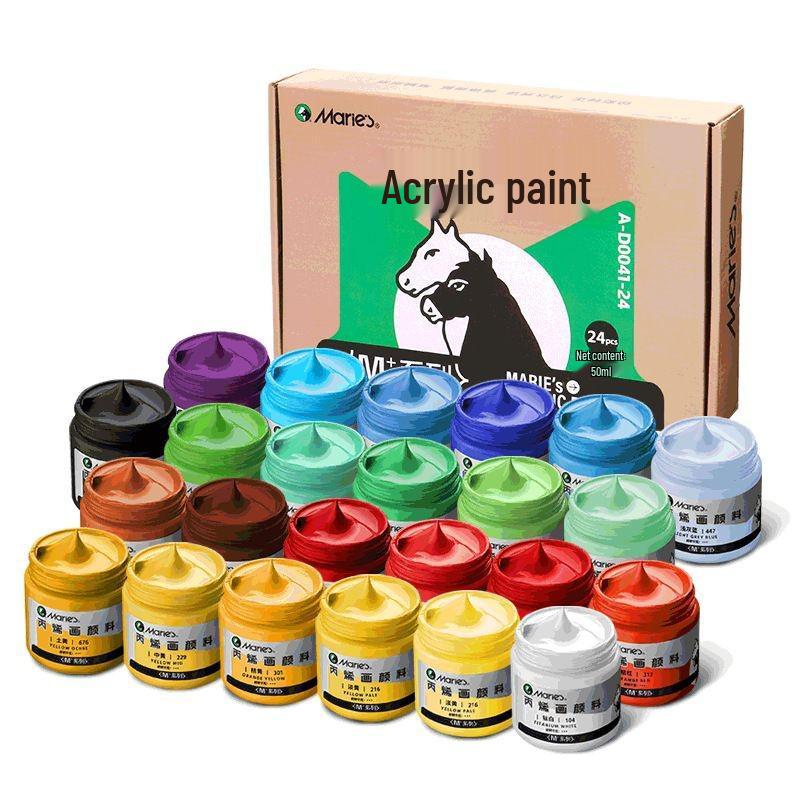Mali Kids' Waterproof Acrylic Paint Set for Plaster Dolls and Graffiti - White, Sun-Resistant, Colorfast.
