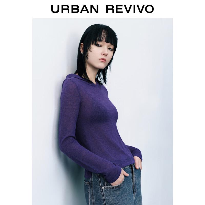 UR Women's Casual Hooded Slit Knit Cardigan