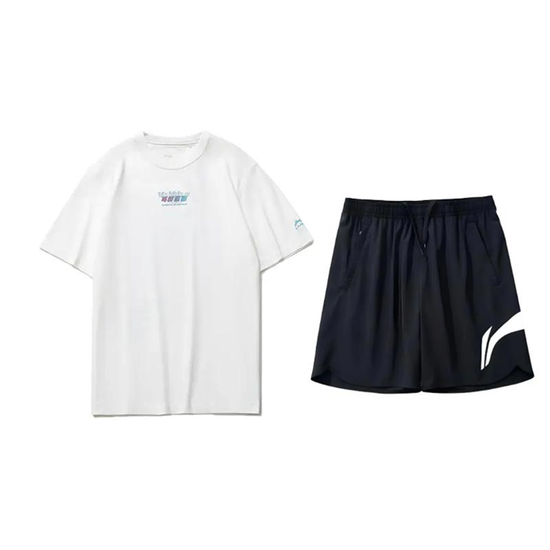 

Li Ning Пуловер с круглым вырезом с принтом созвездий и букв на спине Модный трендовый универсальный повседневный спортивный костюм Унисекс костюм AHSU969-3+YKSV197-2 L