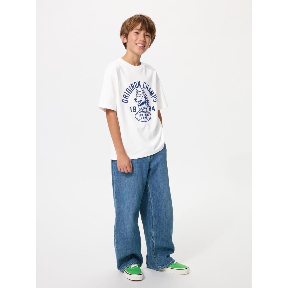 Uniqlo Japan Aerism Cotton Graphic Crewneck Tee