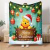 Christmas Winnie Pooh Blanket Soft Throw Blanket For Home Bedroom Bed Sofa Travel Office Solid Christmas Blanket