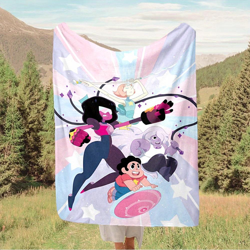 1pc Steven Universe Digital Printed Flannel Blanket, Super Soft Plush Fleece Bed Cover, Multipurpose Four Season Blanket for Sofa, Bed, Offi