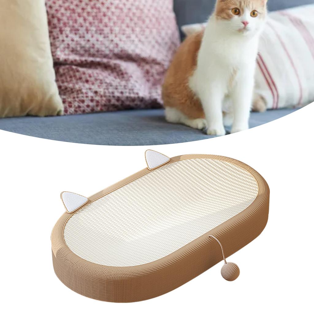 Cat Scratcher Bed Oval 4 Seasons Universal Prevents Flaking Abrasion Resistant Cat Scratch Pad Bowl