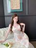 Sexy women's pajamas small breasts pure desire suspender pajamas idyllic small floral long skirts with chest pads hot loungewear