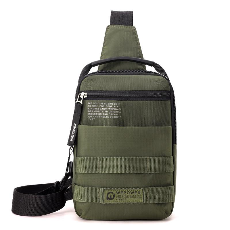 

Large Capacity Men Waterproof Nylon Chest Bag Outdoor Travel Shoulder Bag High Quality Casual Crossbody Sling Backpack армія зелений колір