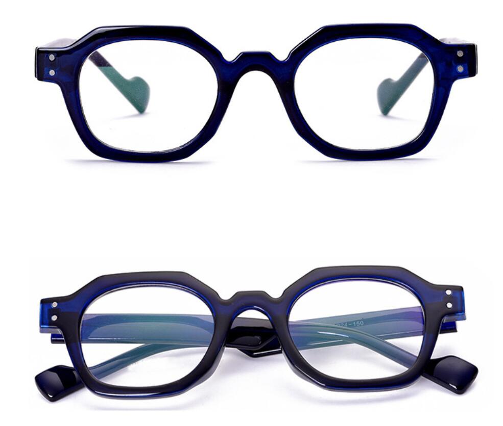 

Trend Irregular Small Frame Reading Glasses Women Men Anti Blue Light Prescription Eyewear Rice Nail Gradient Glasses 0