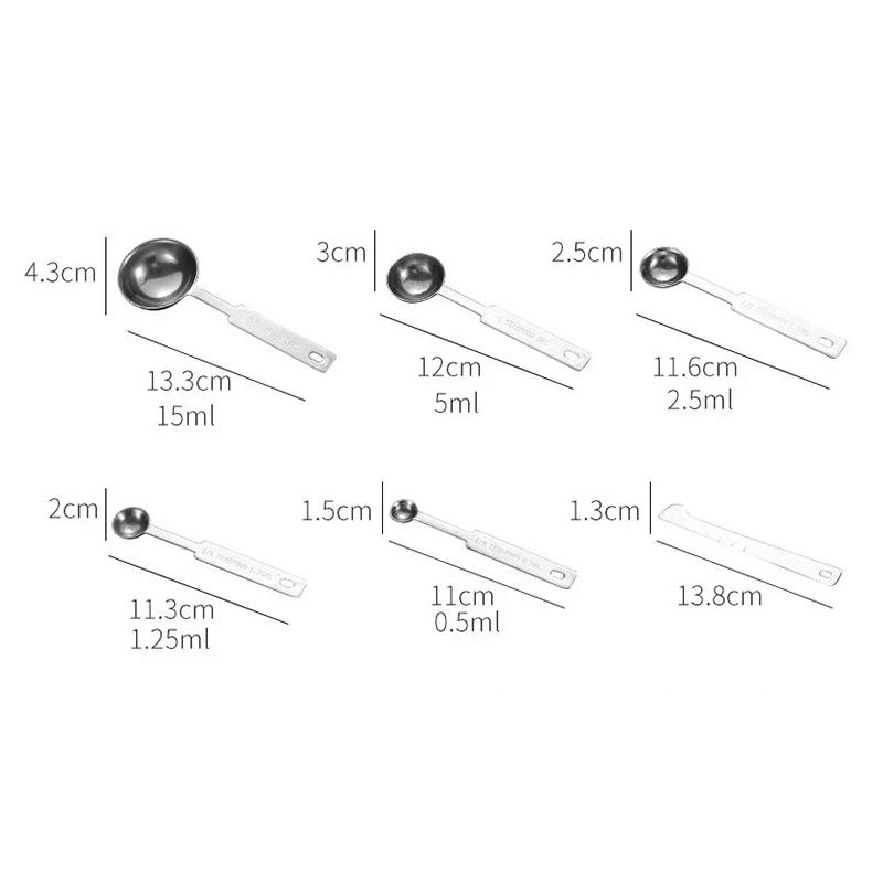 WIKHOSTAR Kaffeemesslöffelbecher, Premium-Stapelset, Küchenmesslöffelset, Messbecher- und Löffelset aus Edelstahl