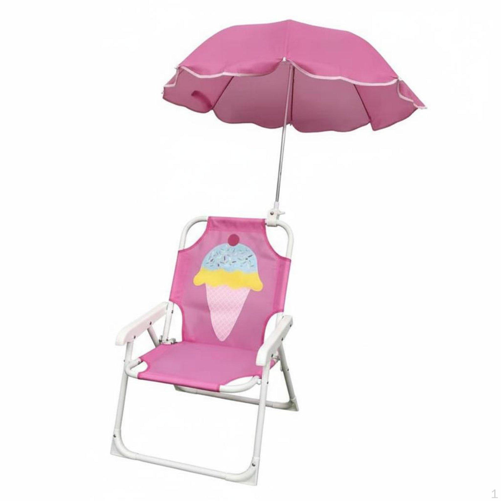 Kids Beach Chair with Umbrella Foldable Design Young Child Patio Canopy Lightweight for