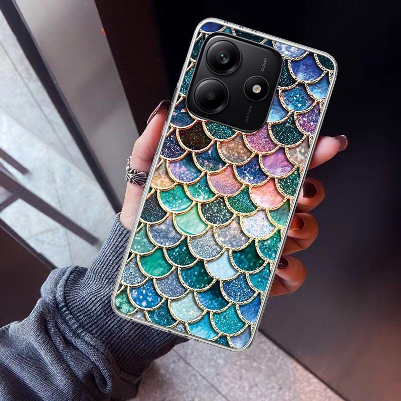 Fish Scale Pattern Mermaid Phone Case For Xiaomi Redmi Note 15 14 14S 13 12S 12 Pro Plus 11S 11 10S 10 4G Cover 11E 11T 5G Print