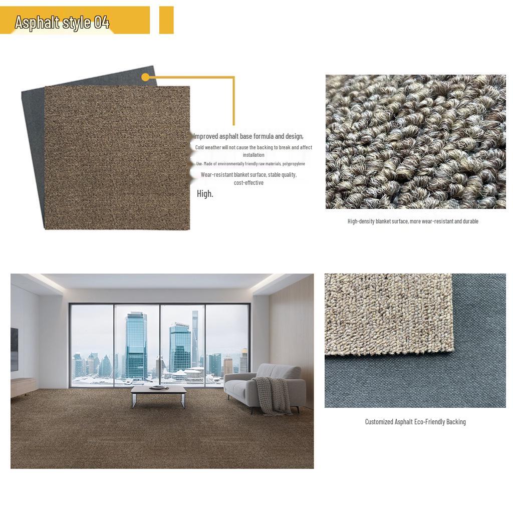 Dark Blue Flame Retardant Nylon Carpet for Conference Rooms & Billiard Halls: Square PVC Wall-to-Wall Mat