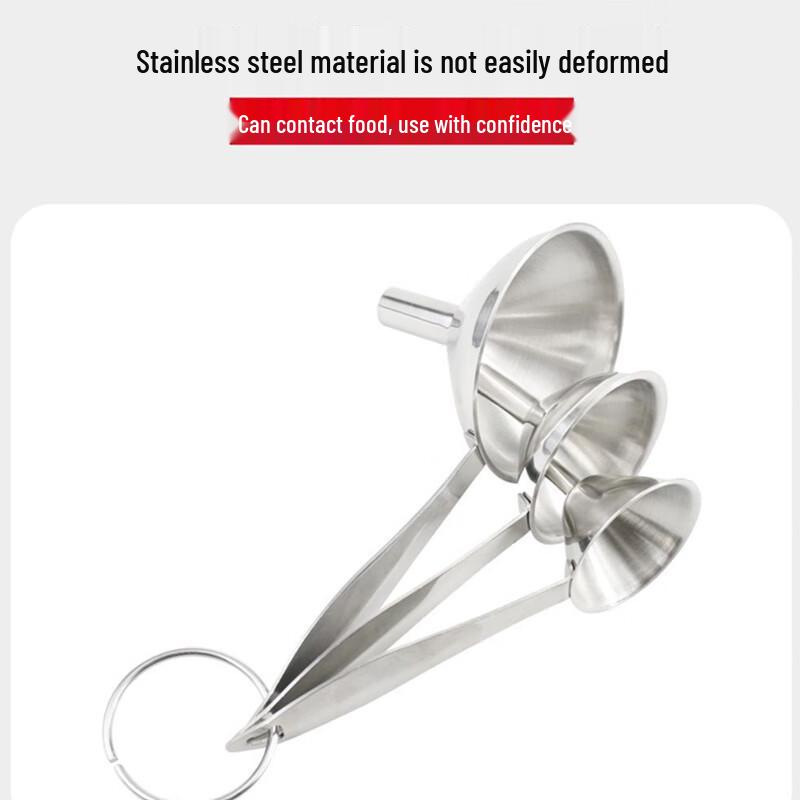 Stainless Steel Long-Handled Funnel & Ladle 3-Piece Set