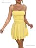 Women's European & American Style Sexy Spaghetti Strap Backless Dress