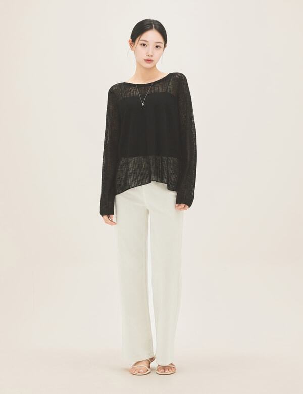 ROEM White Wide Denim Pants Rmtjg26Rt1