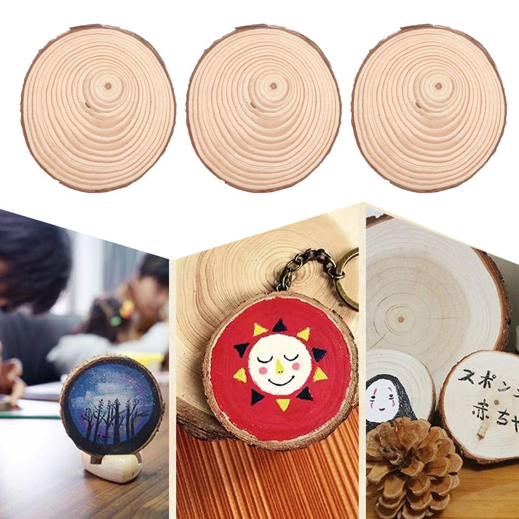 25 Bucăți Lemn Pin Suport de Pahar Recuzită Ornament pentru Decor Acasă