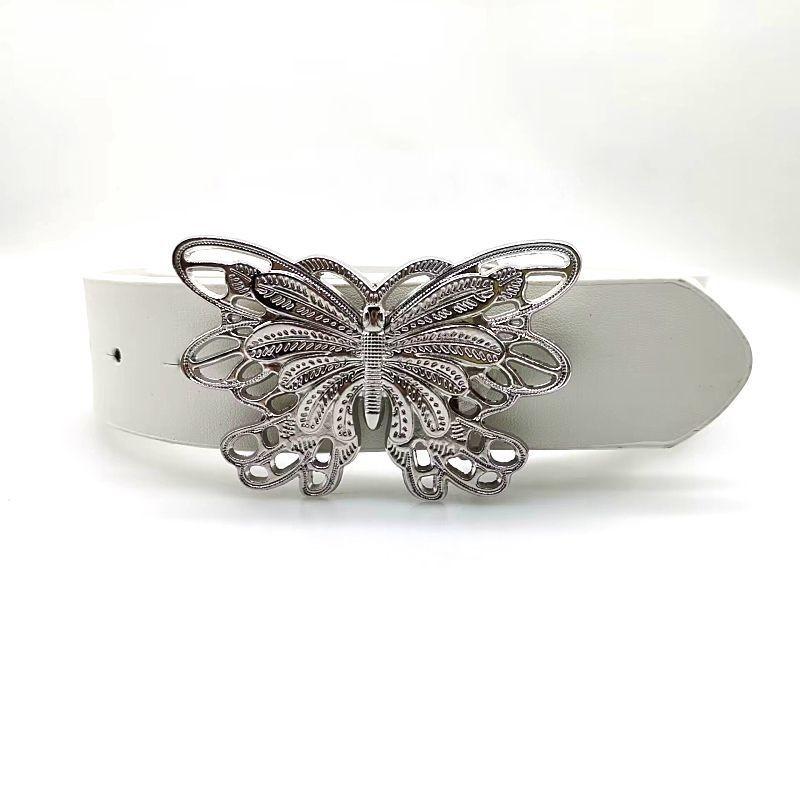 Minimalist Automatic Trendy Buckle Womens Belt In Black White Pink Brown Colors