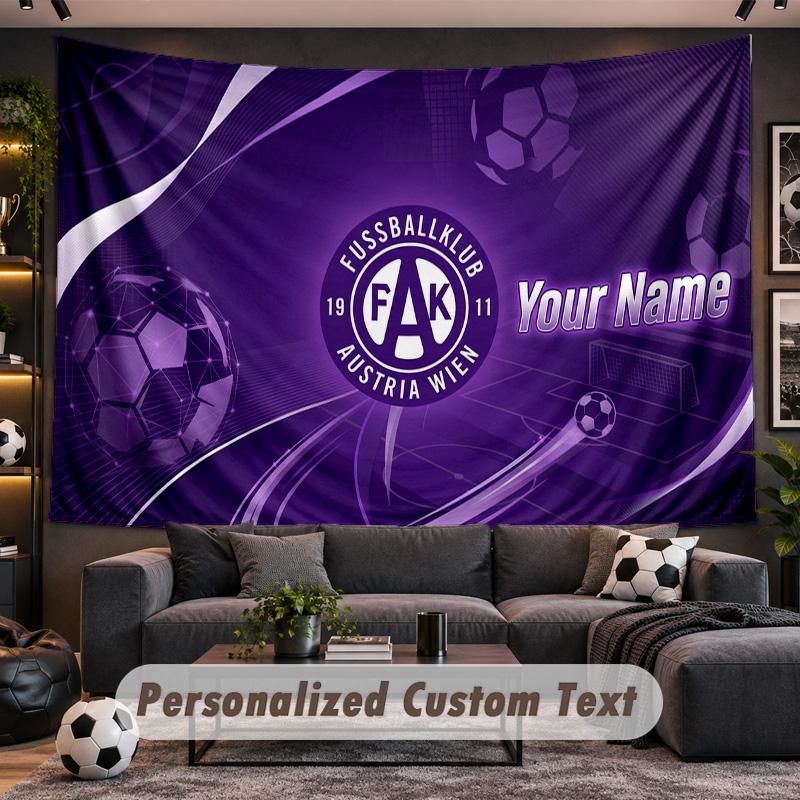 Austria Wien FC Personalized Tapestry Support Custom Name, Wall Art Home Decoration