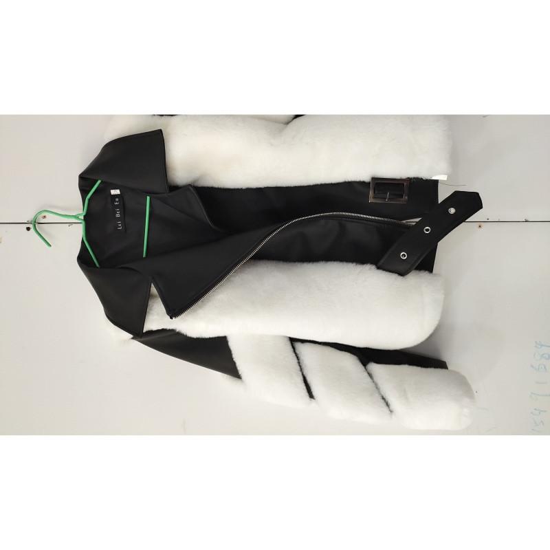 2024 Winter New Imitation Leather Women's Locomotive Clothes Short Cotton Jacket Fur Splicing Looks Thin Fashion Explosion Warm