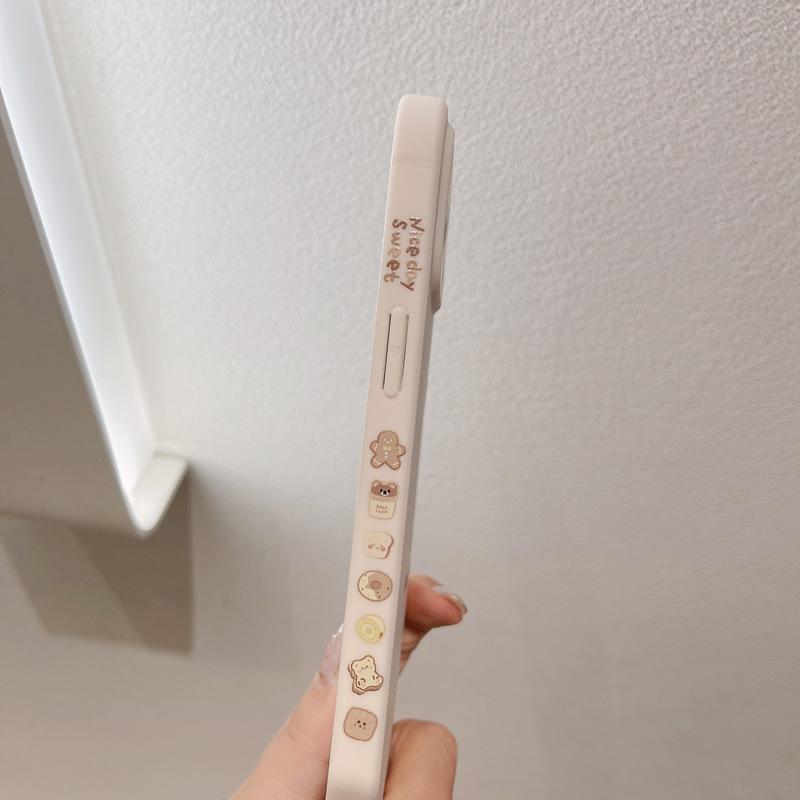 Side Cartoon Bear for IPhone16 for Apple 17 Phone Case 15Pro Max All-Inclusive 14/X for 8p/13 Matte