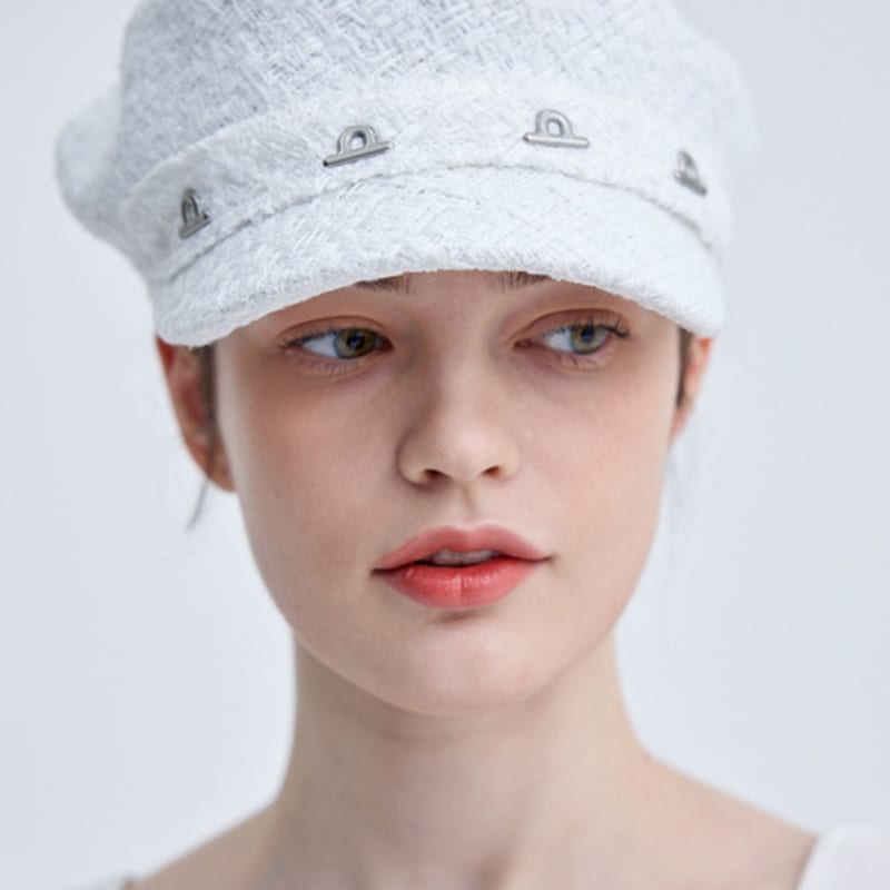 Gounmoja TWEED BOYS CAP (White/Beige)