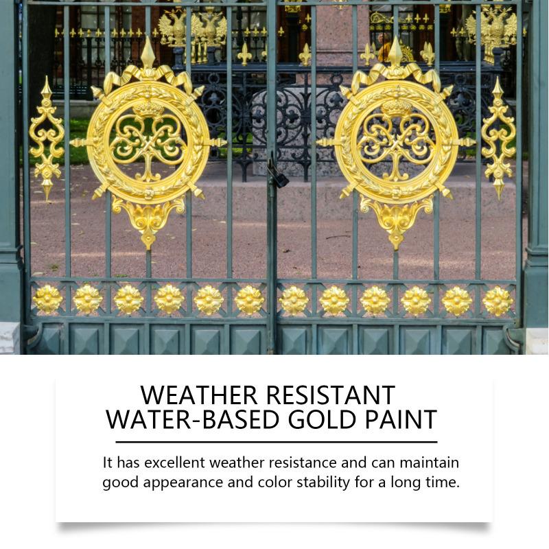 Weather Resistant Water Based Gold Paint For Metal Outdoor Decorative Columns And Furniture Finishing MIT