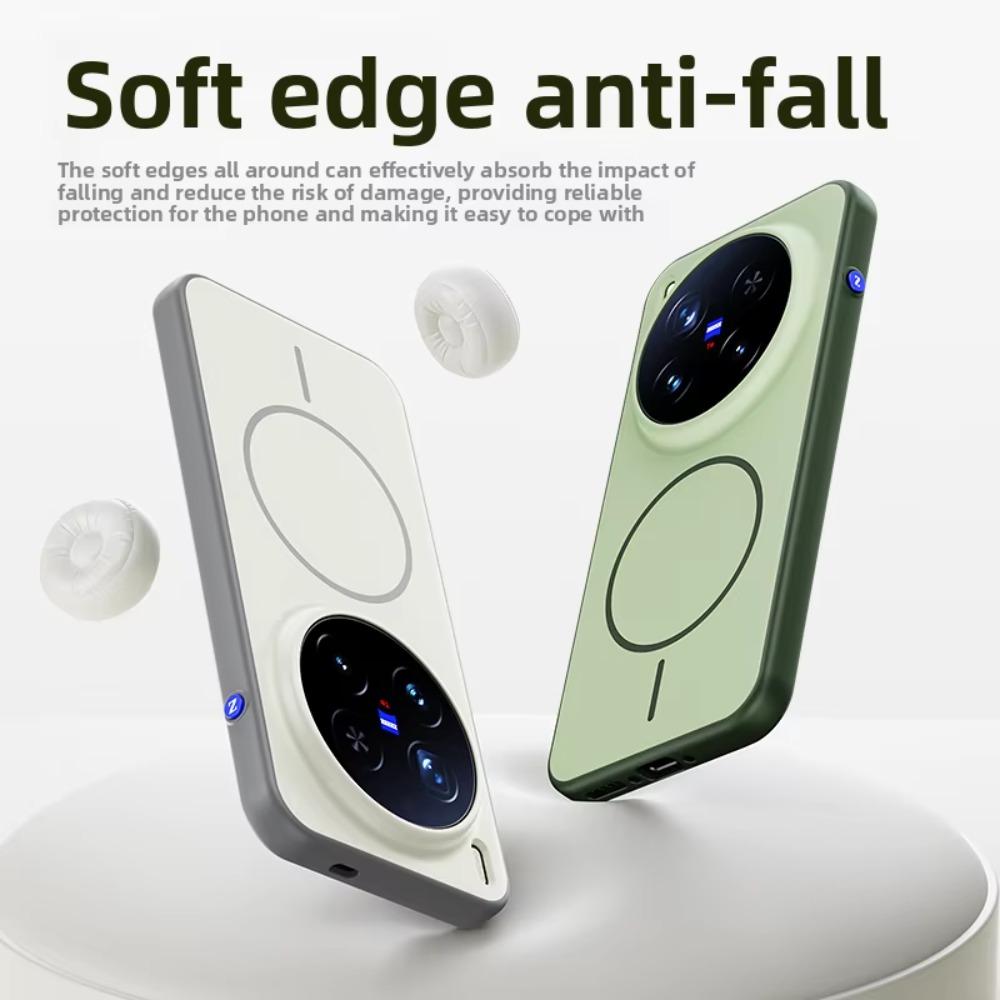 Minimalist Hard Silicone Skin Feel Magnetic Phone Case for VIVO X500 Pro Max X300 Wireless Charger Shockproof Anti Scratch Protective Cover