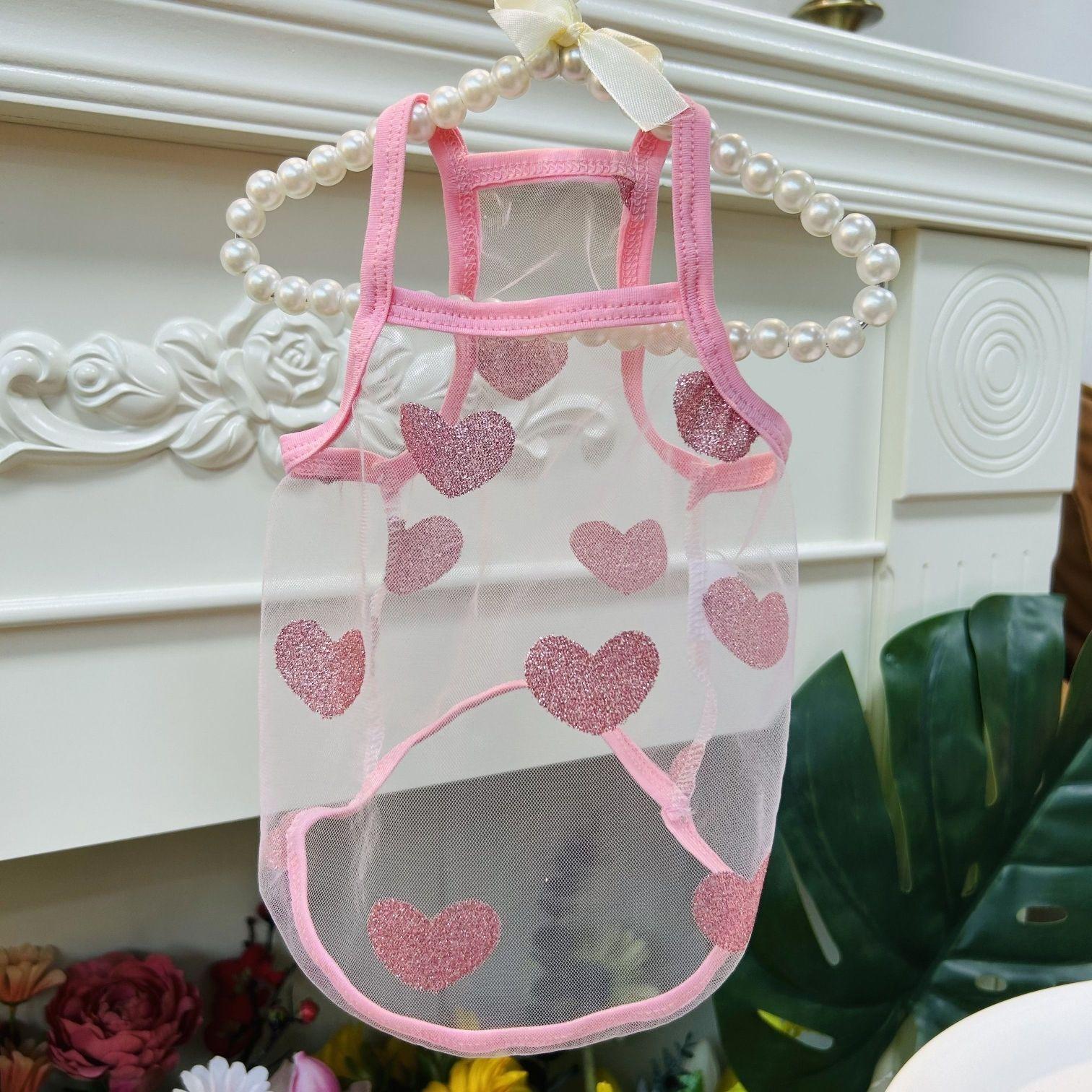 

Летняя кружевная сетчатая ткань для питомцев, солнцезащитный крем, майка, плюшевая болонка, йоркширский щенок, одежда для собак, костюм для собак, одежда для щенков и кошек XS