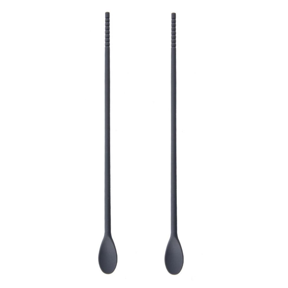 

1 Pair Heat Resistant Double-headed Stirring Stick Long Handle Mixing Spoon Tea Spoon Bar серый