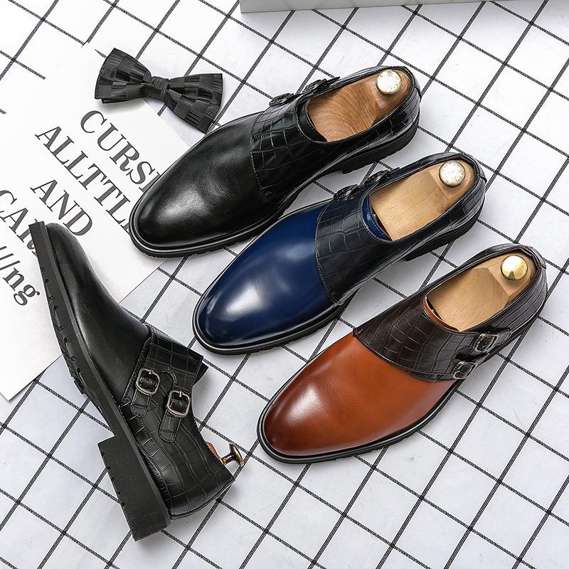2025 summer nightclub hairstylist Korean version of leather shoes men's fashion trend casual shoes leather shoes