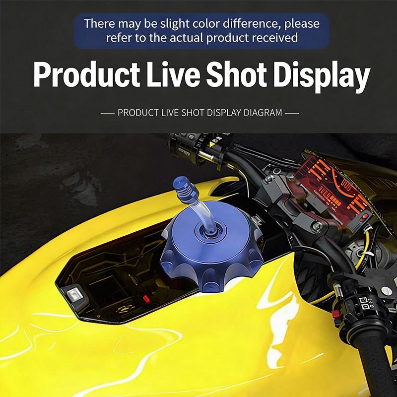 ZG 2PCS CNC Machined Aluminum Fuel Tank Vent Cap With Check Ball Hose Universal For Motorcycle Dirt Bike ATV Modified Parts