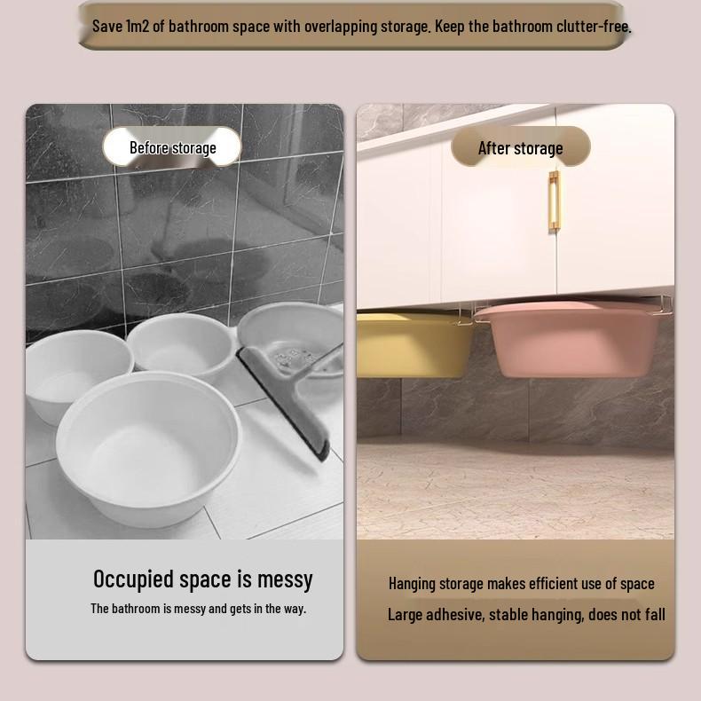 Wall-Mounted Stainless Steel Bathroom Storage Rack for Under-Sink or Toilet