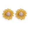 925 Autumn And Winter Colored Plush Woven Flower Earrings, Small Temperament And Fresh Mori Braided Daisy Stud Earrings