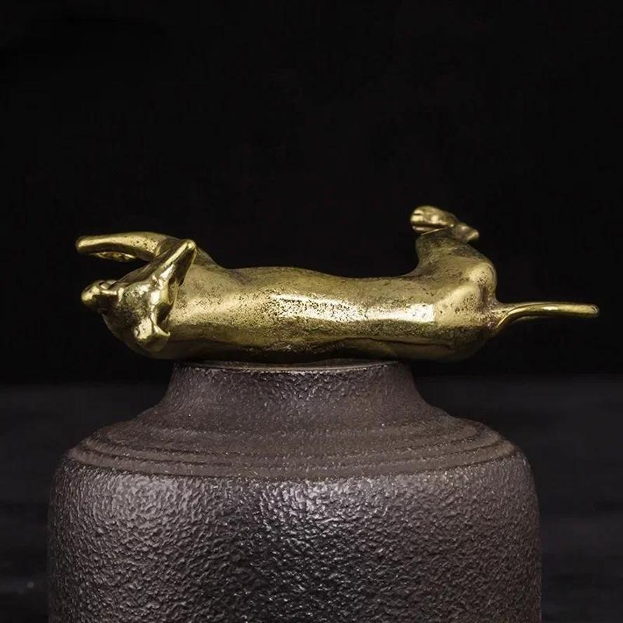 1 ks Stolní dekorace Vintage mosazné figurky zvířat Řemeslné doplňky Masivní mosaz Věrní psi Dekorativní předměty Dárky