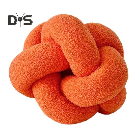 Pillow Manual Braided Knot Round Ball Shape Plush Elastic Sleeping Companion Sofa Couch Decoration Throw Pillow Photography Cushion