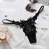 Low Waist Lace Embroidered Women's G-String Panties Open Crotch Thong Underwear Sexy Lingerie Intimate Apparel for Daily Wear