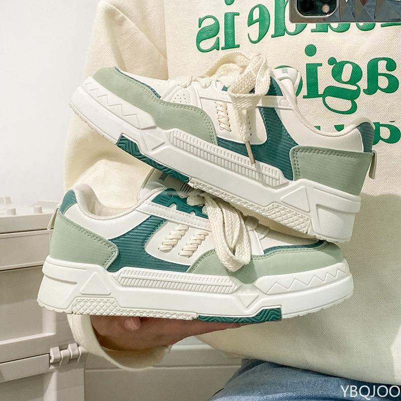 Thick soled shoes for women's spring sports leisure low cut height increasing simple comfortable wear-resistant board shoes