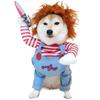 Island Puppy Halloween Pet Dog Chucky Cosplay Costume with Two Legs and Hat (Size L)