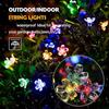 Cherry Solar String Lights 50LEDS Waterproof Solar Powered Fairy Lights 8 Modes Decorative Lights for Patio Fence Wedding