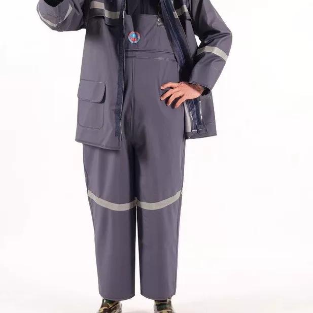 Fishing Raincoat and Rain Pants Set, Mining Suit, Waterproof Raincoat and Rain Pants with Suspenders for Men